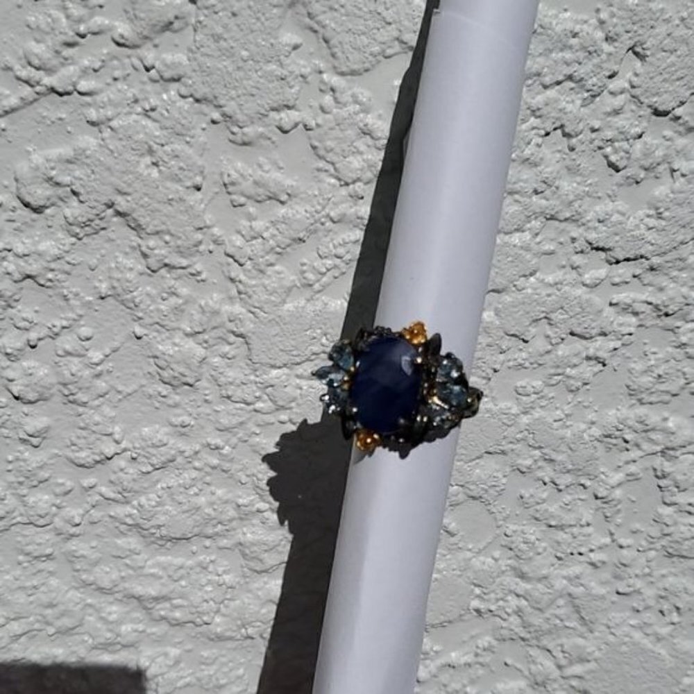 BEAUTIFUL BLUE LAPIS RING SIZE 9 - Picture 7 of 16
